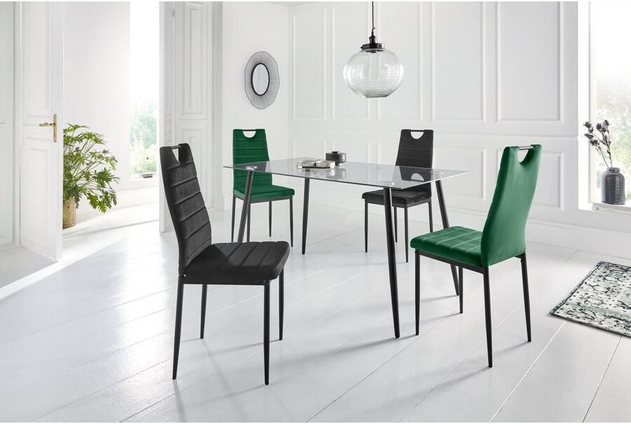 INOSIGN Eetkamerstoel (set van 2 of 4) met veloursovertrek rugleuning met handgreep (set) - Foto 10