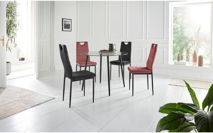 INOSIGN Eetkamerstoel (set van 2 of 4) met veloursovertrek rugleuning met handgreep (set) - Foto 16