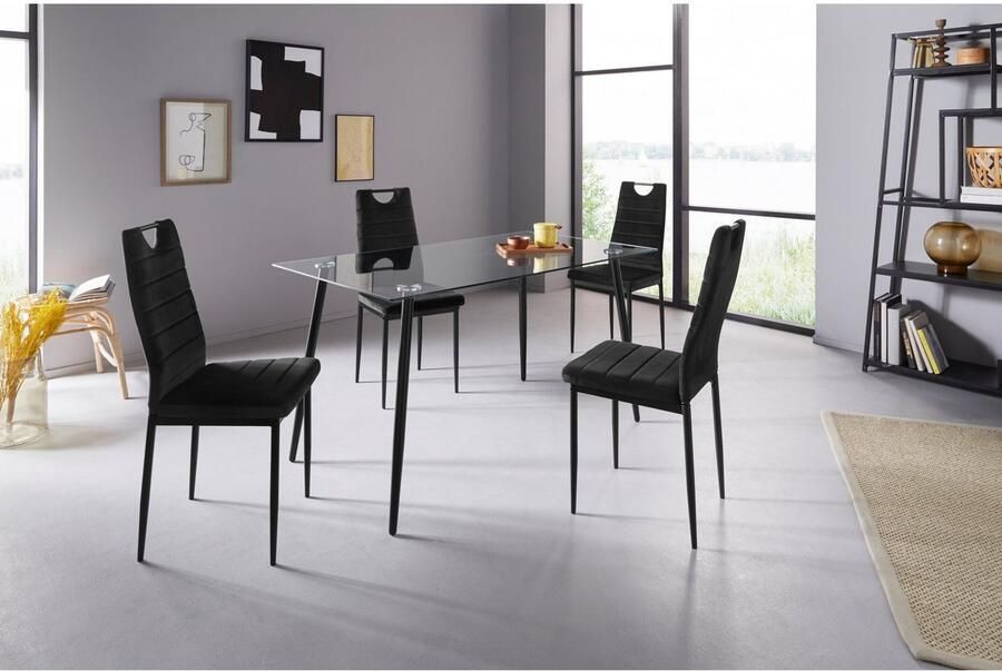 INOSIGN Eetkamerstoel (set van 2 of 4) met veloursovertrek rugleuning met handgreep (set) - Foto 11