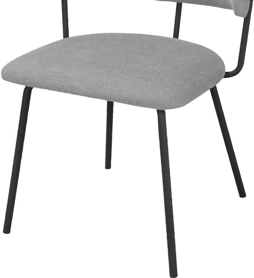 INOSIGN Eetkamerstoel Taous Zitting en rugleuning met bekleding met onderstel van metaal zithoogte 48 cm (2 stuks)