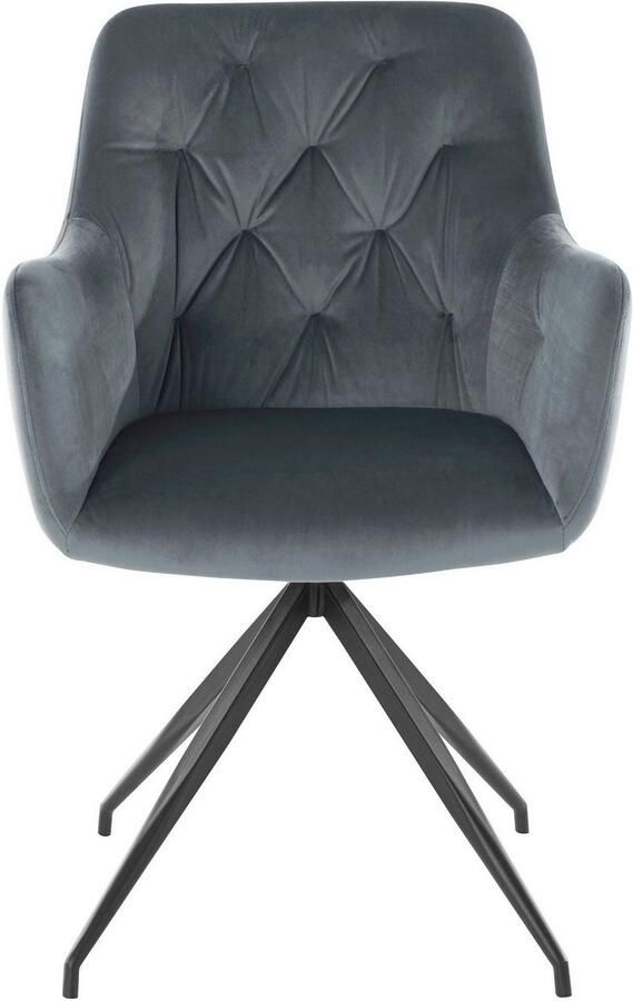 INOSIGN Eetkamerstoel TINA Kuipstoel met zacht fluweel stoel met armleuning (set 2 stuks) - Foto 7