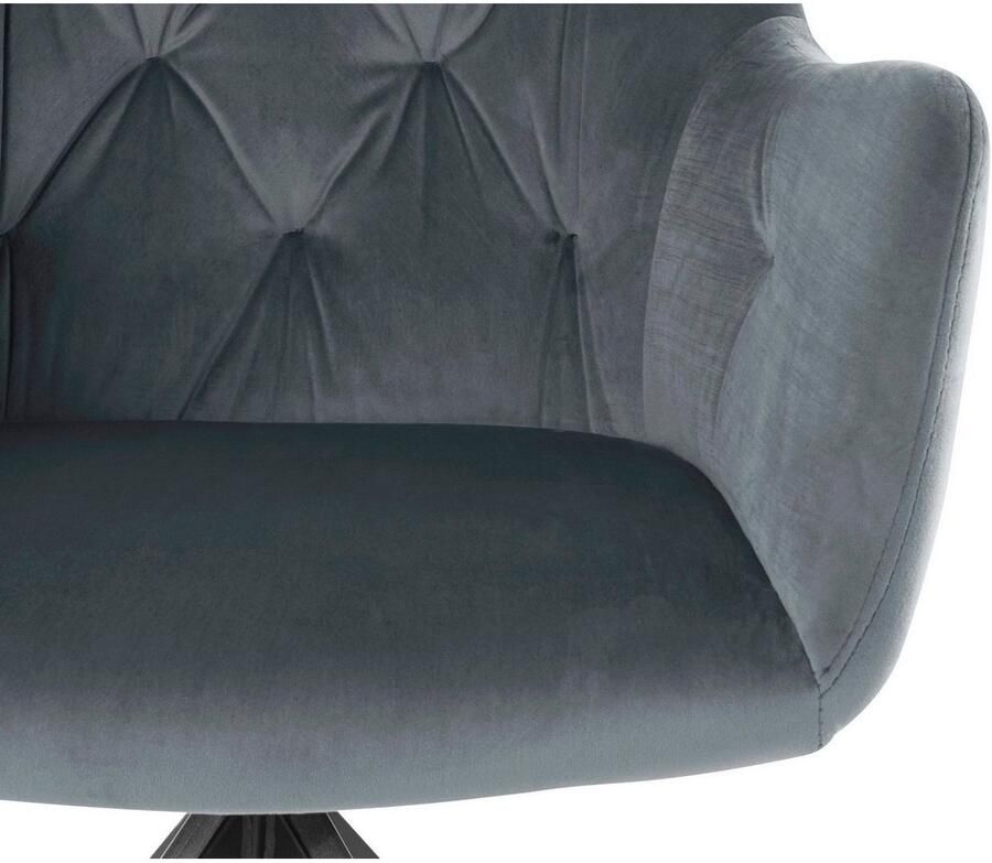 INOSIGN Eetkamerstoel TINA Kuipstoel met zacht fluweel stoel met armleuning (set 2 stuks)