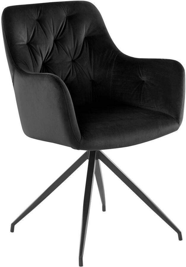 INOSIGN Eetkamerstoel TINA Kuipstoel met zacht fluweel stoel met armleuning (set 2 stuks) - Foto 4