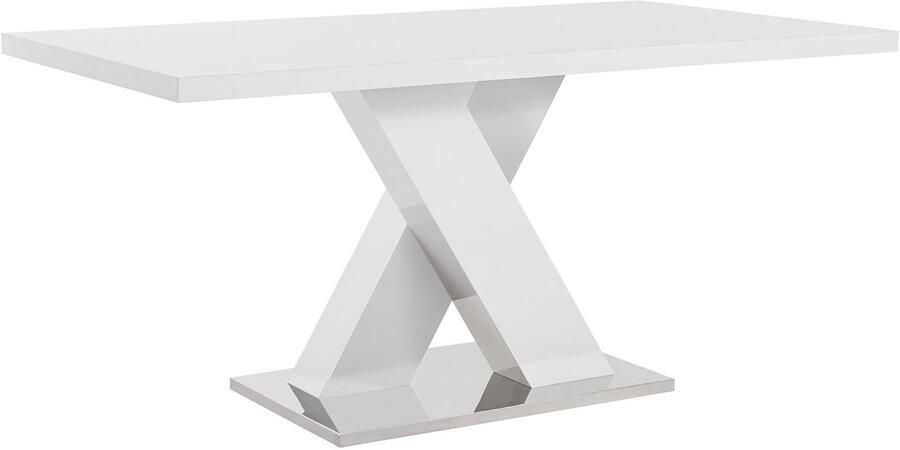 INOSIGN Eettafel Ali TOPSELLER! Modern design Breedte 160 cm wit hoogglans bodemplaat van metaal - Foto 12