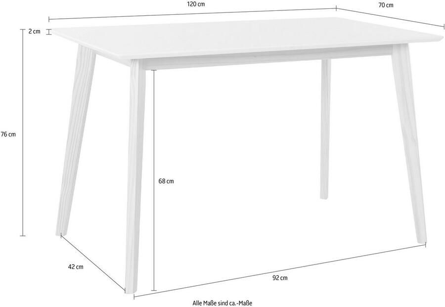 INOSIGN Eettafel Cody met poten van massief hout hoekig mdf-tafelblad in 2 kleurvarianten - Foto 10