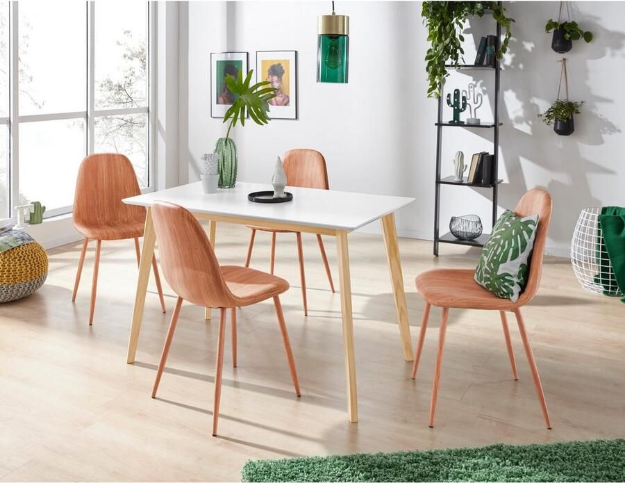 INOSIGN Eettafel Cody met poten van massief hout hoekig mdf-tafelblad in 2 kleurvarianten - Foto 3