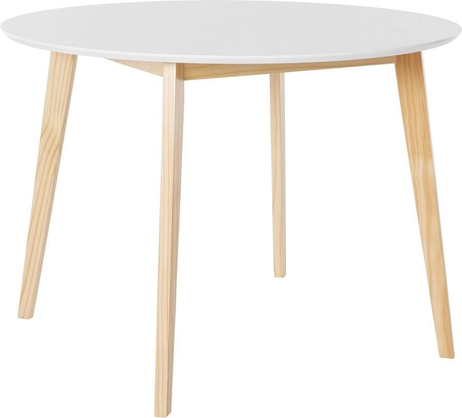 INOSIGN Eettafel Cody TOPSELLER! Poten van massief hout rond mdf-tafelblad in 2 kleurvarianten