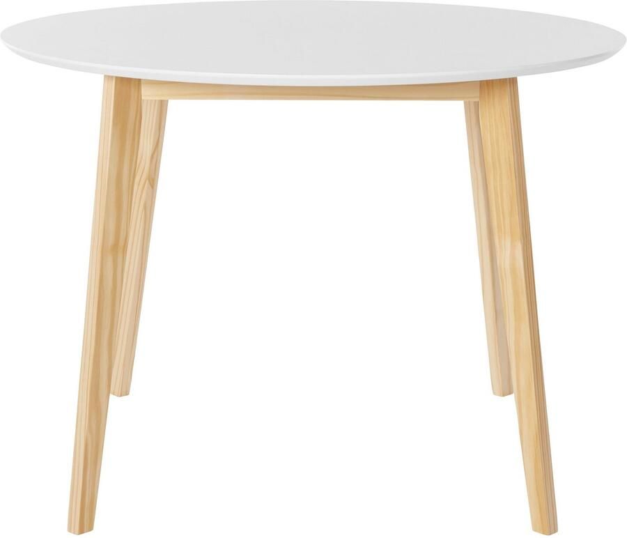 INOSIGN Eettafel Cody TOPSELLER! Poten van massief hout rond mdf-tafelblad in 2 kleurvarianten - Foto 5