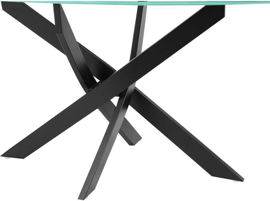 INOSIGN Eettafel Kairi TOPSELLER! OTTOs keuze Glazen tafelblad gepoedercoat metalen frame twee tafelbreedtes - Foto 2