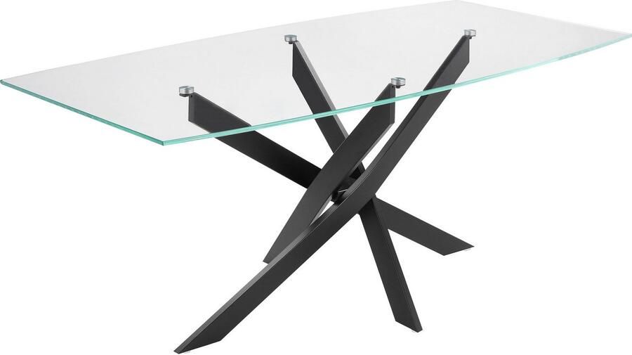 INOSIGN Eettafel Kairi TOPSELLER! OTTOs keuze Glazen tafelblad gepoedercoat metalen frame twee tafelbreedtes - Foto 2