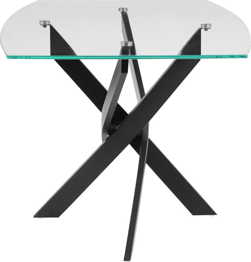 INOSIGN Eettafel Kairi TOPSELLER! OTTOs keuze Glazen tafelblad gepoedercoat metalen frame twee tafelbreedtes