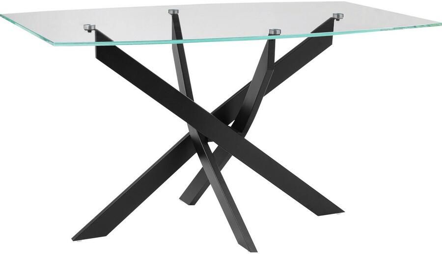 INOSIGN Eettafel Kairi TOPSELLER! OTTOs keuze Glazen tafelblad gepoedercoat metalen frame twee tafelbreedtes - Foto 4