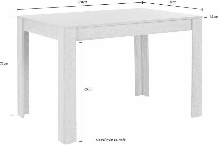 INOSIGN Eettafel Meigh TOPSELLER! Breedte 120 cm verschillende maten en kleurvarianten