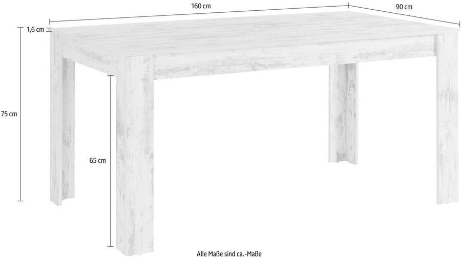 INOSIGN Eettafel Meigh TOPSELLER! van houtmateriaal breedte 160 cm - Foto 3