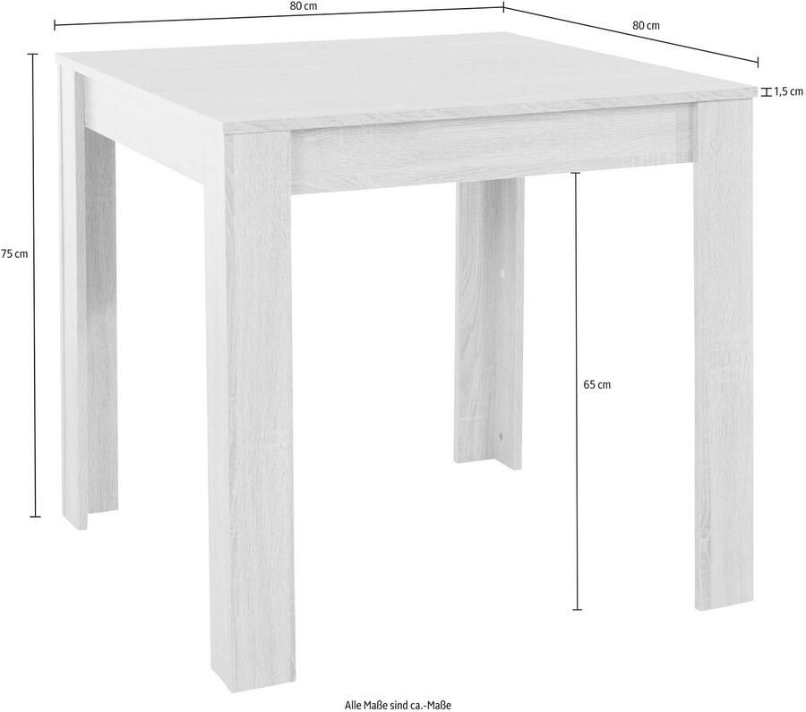 INOSIGN Eettafel Meigh TOPSELLER! van houtmateriaal breedte 80 cm - Foto 2