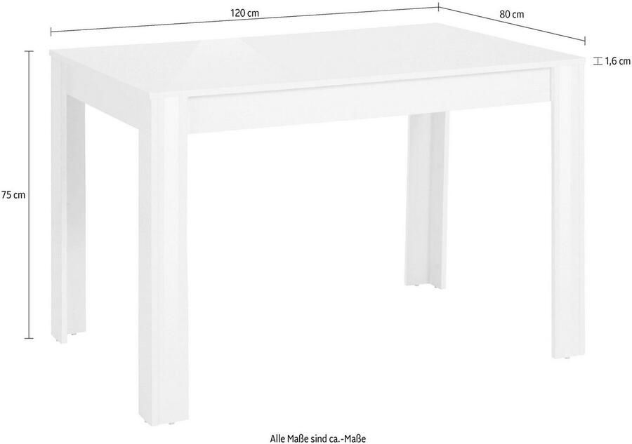 INOSIGN Eettafel Meigh TOPSELLER! van houtmateriaal in hoogglans breedte 80 of 120 cm - Foto 4