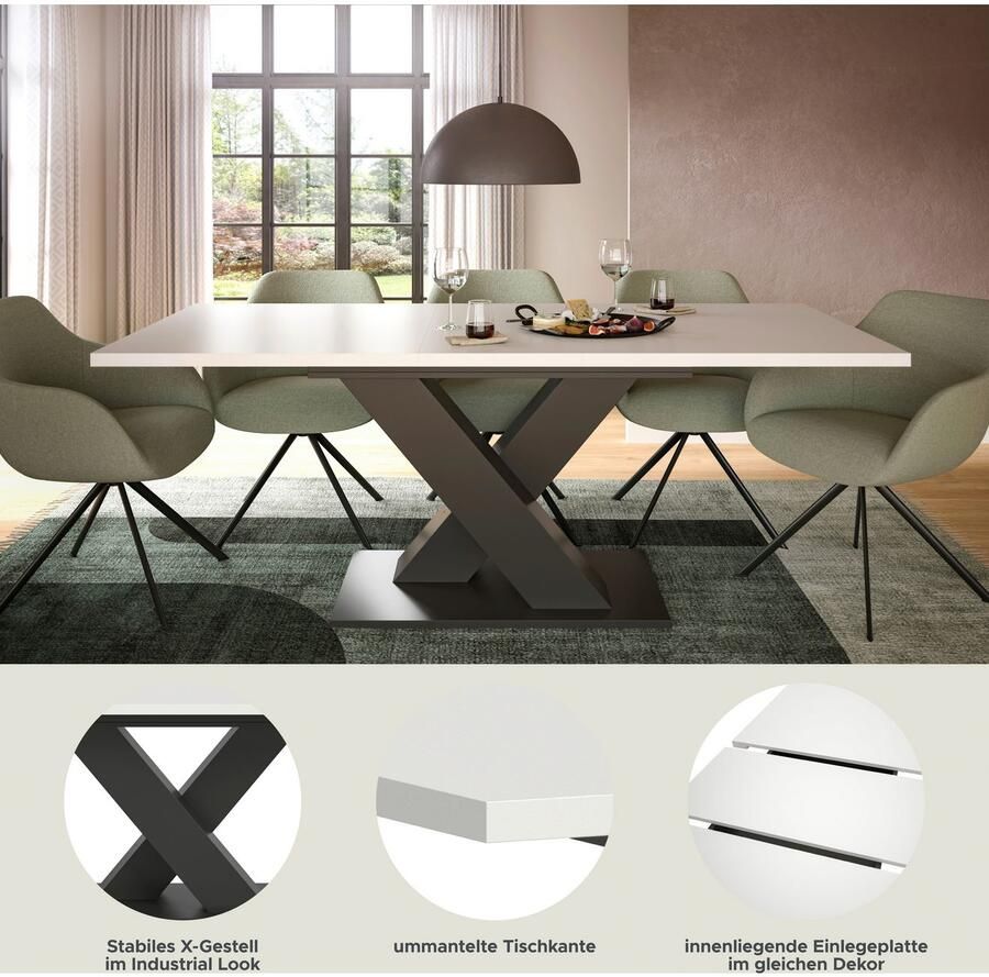 INOSIGN Eettafel Motus uitschuifbaar 150 190 cm inclusief 40 cm inlegplaat (1 stuk) - Foto 3