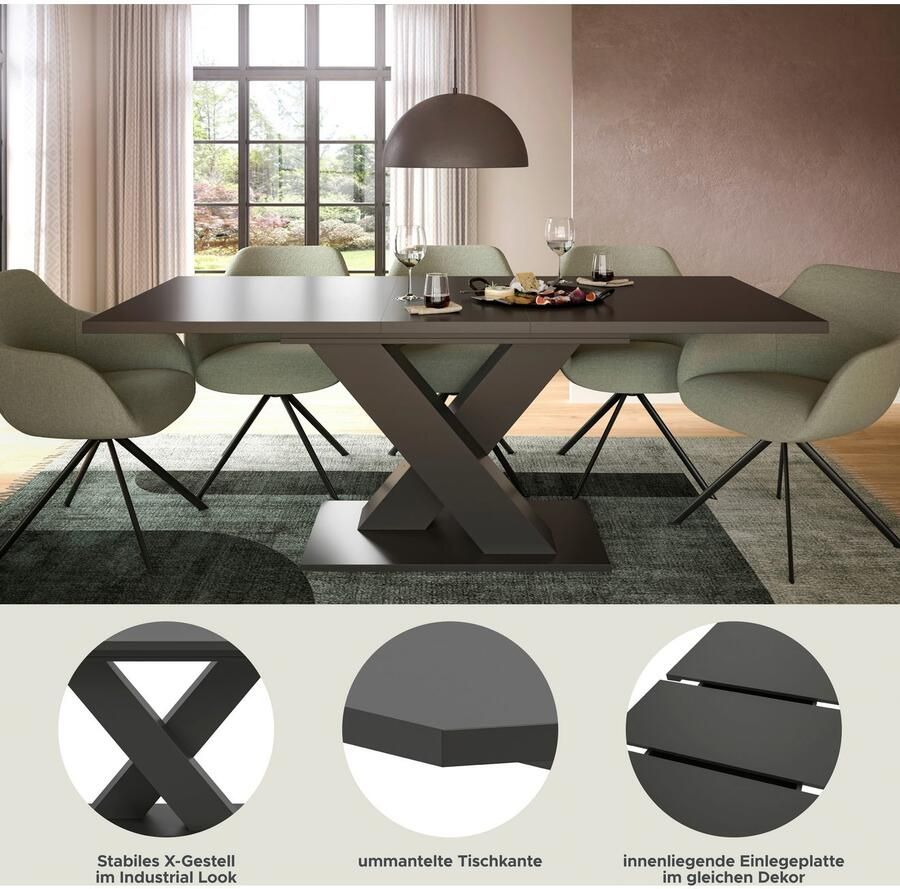 INOSIGN Eettafel Motus uitschuifbaar 150 190 cm inclusief 40 cm inlegplaat (1 stuk) - Foto 3