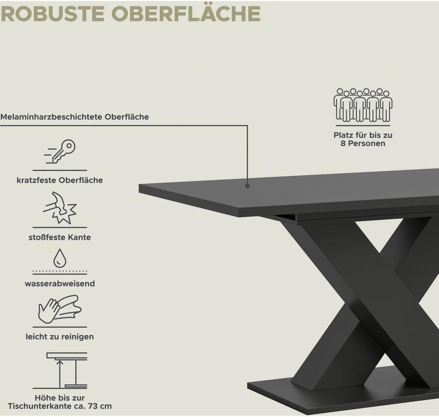 INOSIGN Eettafel Motus uitschuifbaar 150 190 cm inclusief 40 cm inlegplaat (1 stuk) - Foto 4