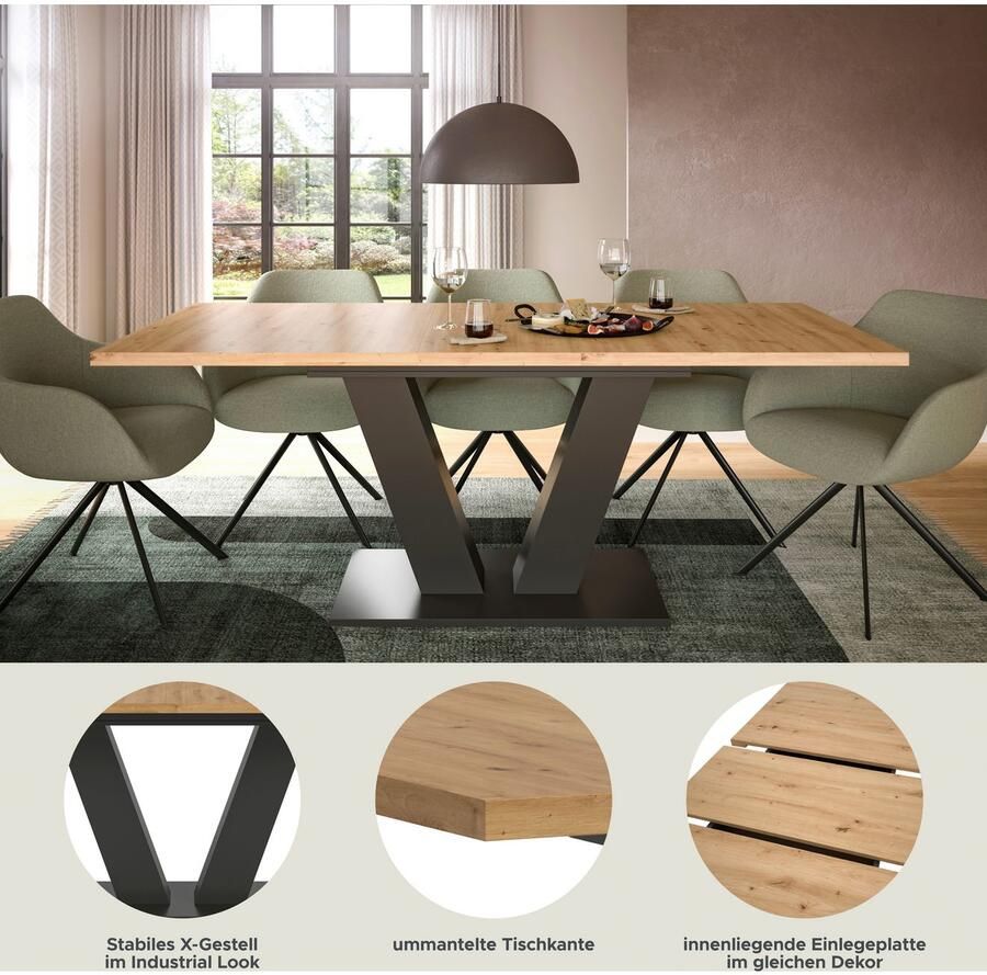 INOSIGN Eettafel Motus uitschuifbaar 150 190 cm inclusief 40 cm inlegplaat (1 stuk) - Foto 3