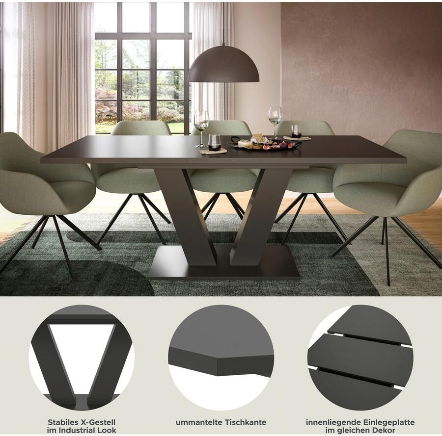 INOSIGN Eettafel Motus uitschuifbaar 150 190 cm inclusief 40 cm inlegplaat (1 stuk) - Foto 3