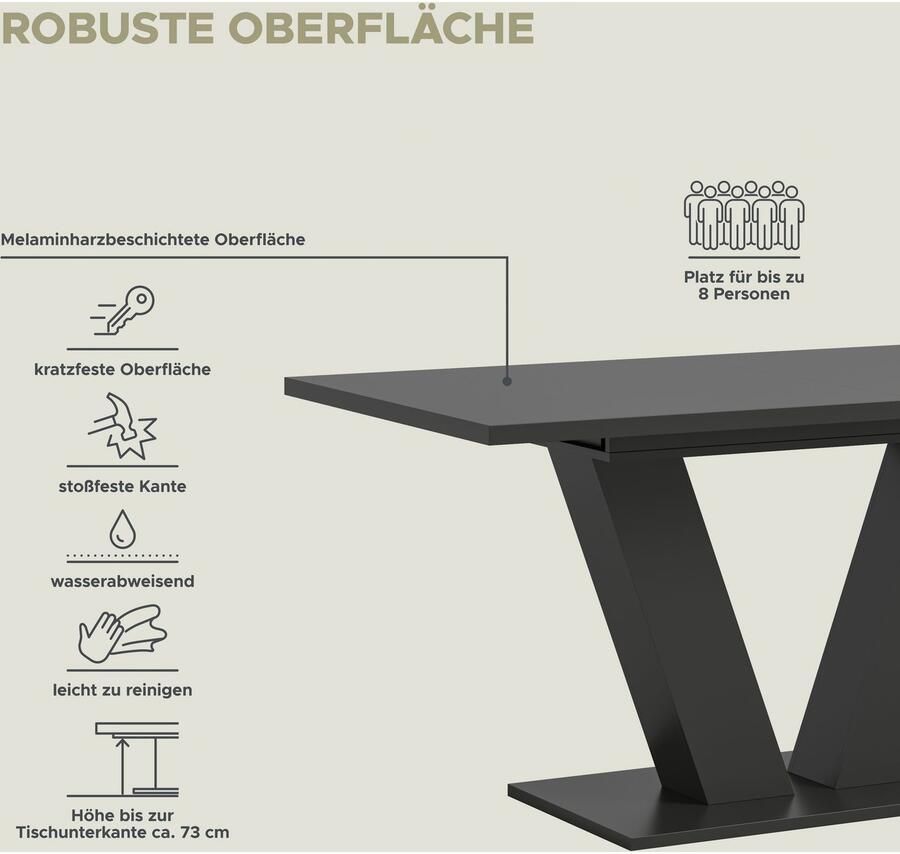 INOSIGN Eettafel Motus uitschuifbaar 150 190 cm inclusief 40 cm inlegplaat (1 stuk) - Foto 4