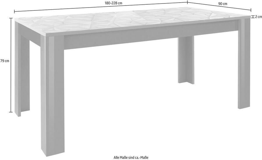 INOSIGN Eettafel Prisma 180x90 cm eettafel uittrekbaar uitbreidbaar tot 228 cm - Foto 5