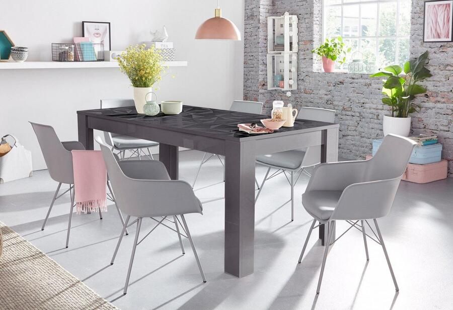 INOSIGN Eettafel Prisma 180x90 cm keukentafel eettafel rechthoekig Tafelblad dikte 22 mm en met elegante zeefdruk kleurkeuze - Foto 2