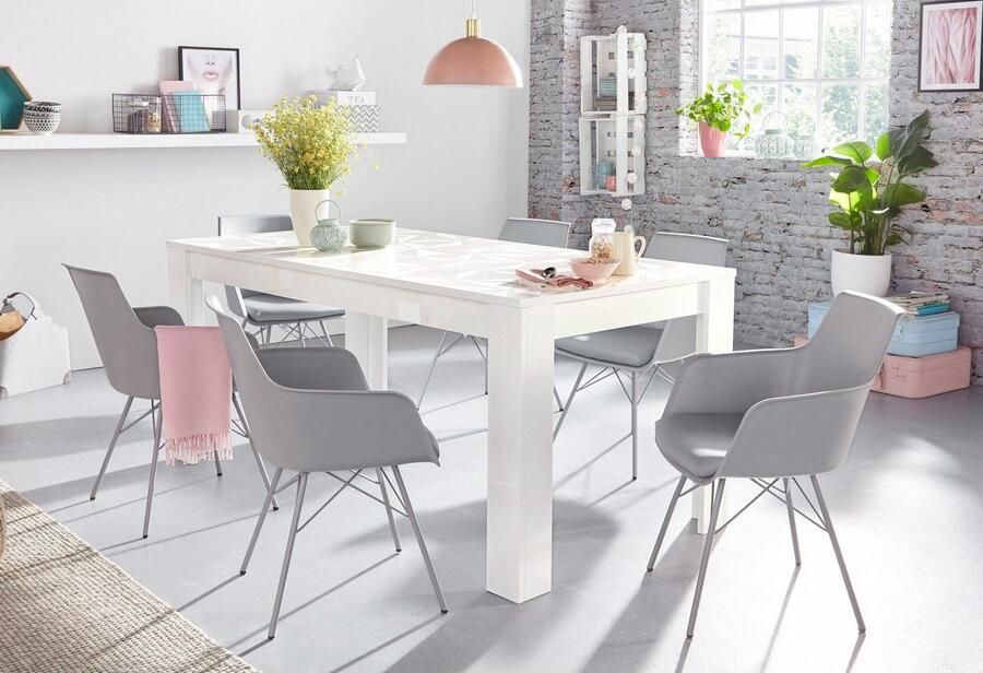 INOSIGN Eettafel Prisma 180x90 cm keukentafel eettafel rechthoekig Tafelblad dikte 22 mm en met elegante zeefdruk kleurkeuze - Foto 3