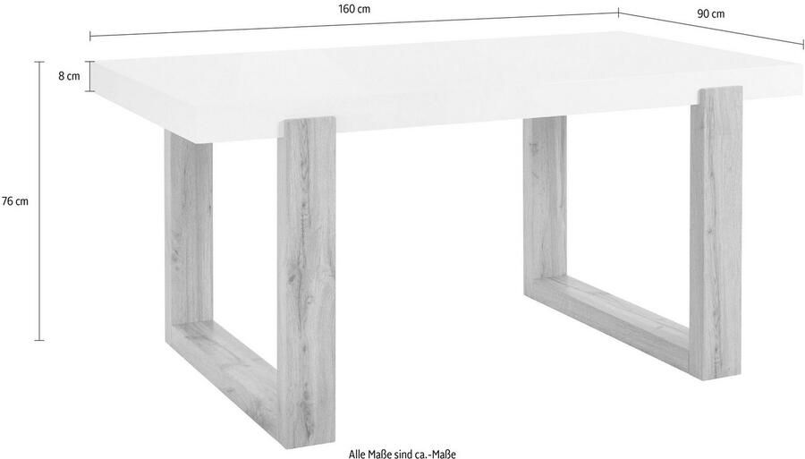 INOSIGN Eettafel Solid wit hoogglanzend tafelblad in twee verschillende afmetingen - Foto 4