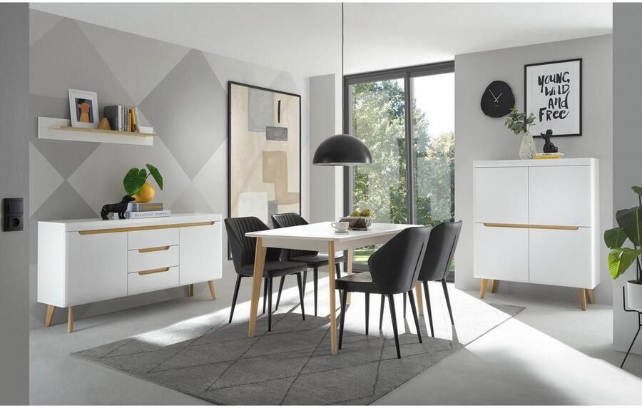 INOSIGN Eettafel Torge tafel met uitschuiffunctie keukentafel salontafel scandinavische stijl beschikbaar in drie kleuren uitschuifbare eettafel (1 stuk) - Foto 2