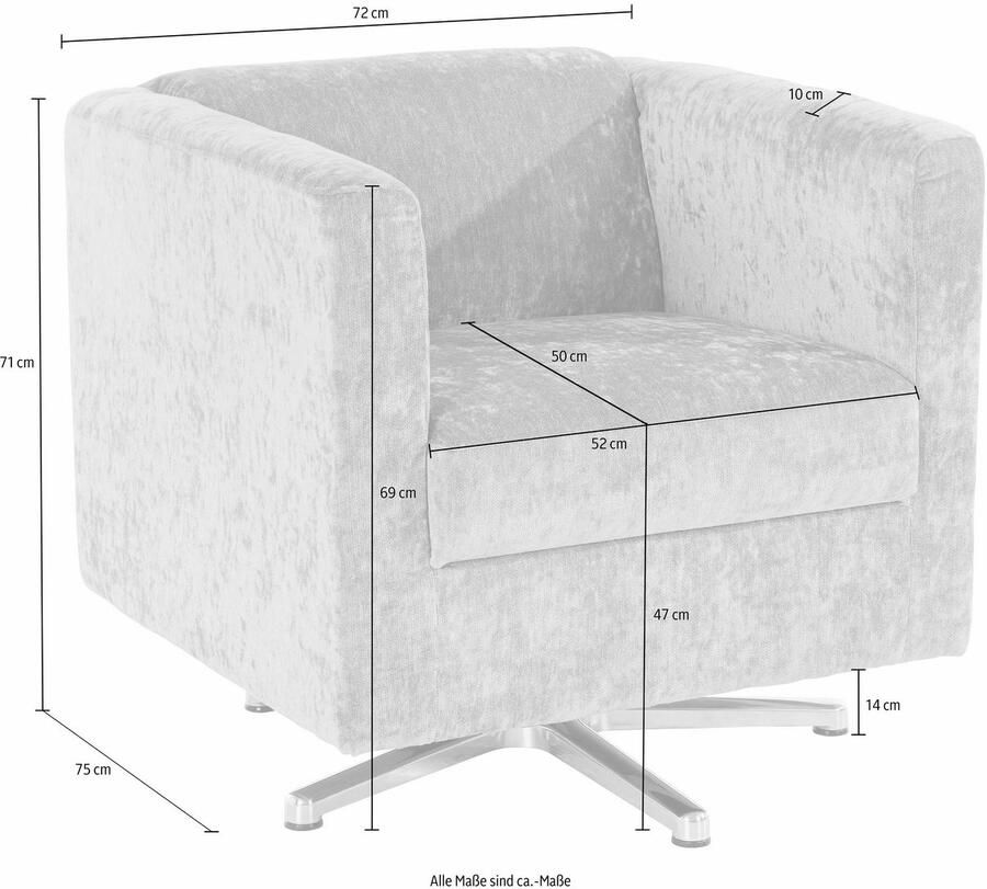 INOSIGN Fauteuil Bob Draaifauteuil Clubfauteuil en Cocktailfauteuil alles past (set)