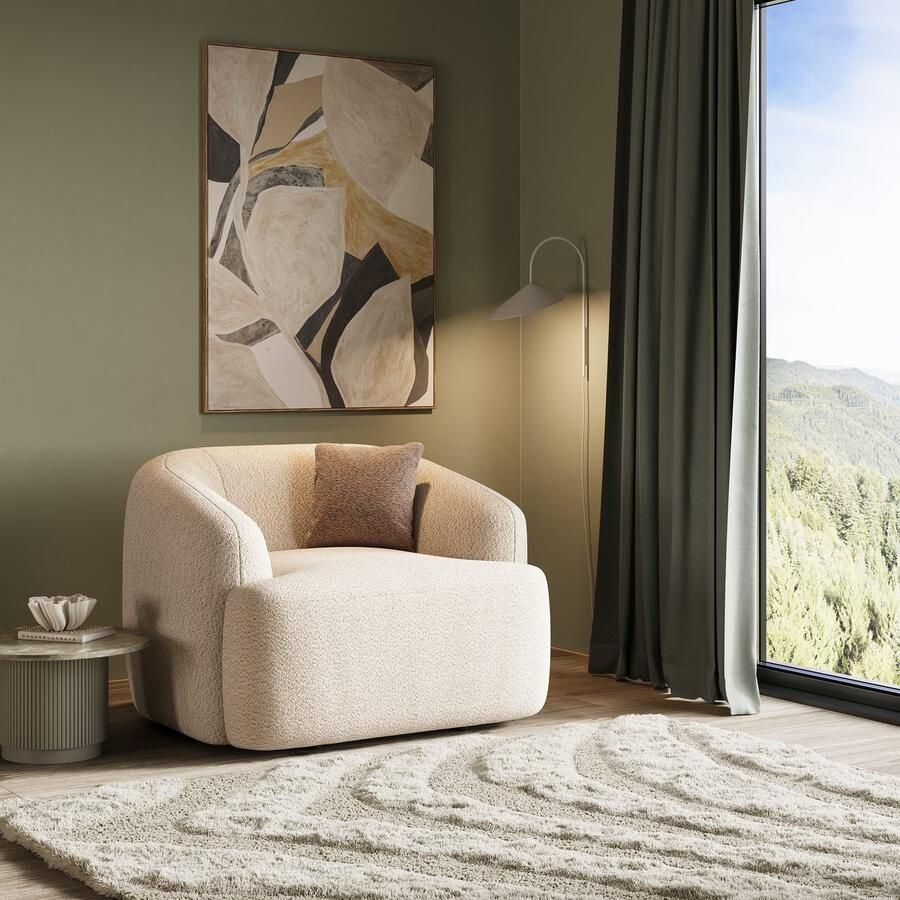 INOSIGN Fauteuil Nergal BxDxH 120x110x81 cm Grote fauteuil met golfondersteuning in verschillende kleuren