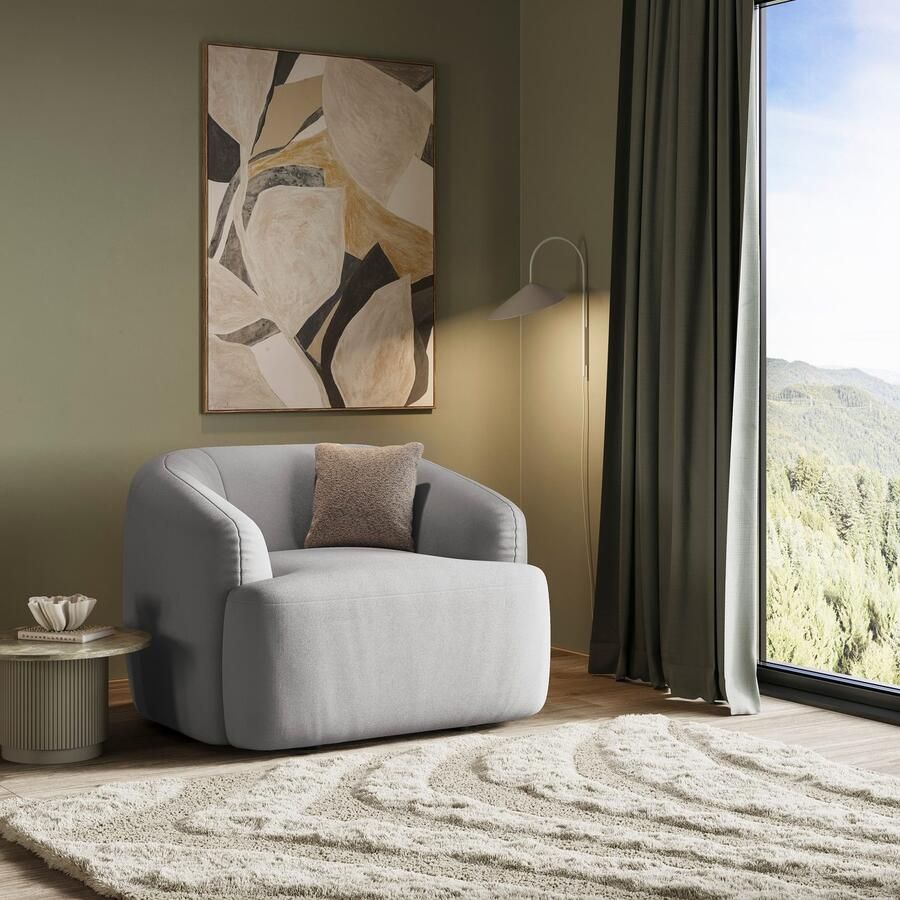 INOSIGN Fauteuil Nergal BxDxH 120x110x81 cm Grote fauteuil met golfondersteuning in verschillende kleuren