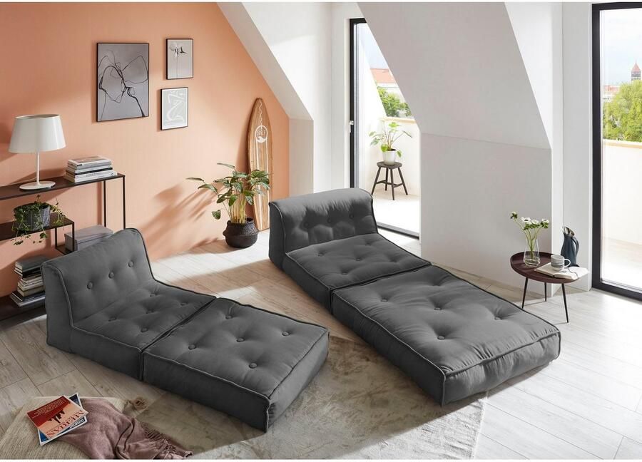 INOSIGN Fauteuil Pia Loungestoel in 2 afmetingen met slaapfunctie en poef-functie. - Foto 3