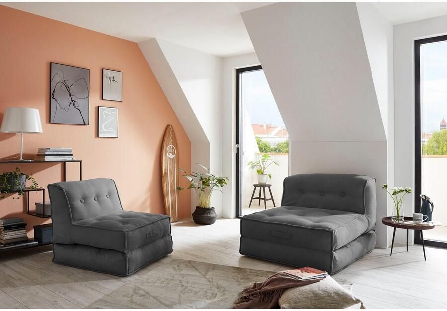 INOSIGN Fauteuil Pia Loungestoel in 2 afmetingen met slaapfunctie en poef-functie. - Foto 3