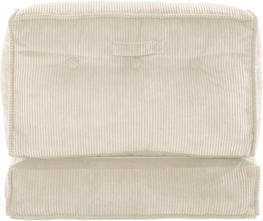 INOSIGN Fauteuil Pia Loungestoel van corduroy in 2 maten poef-functie. - Foto 3
