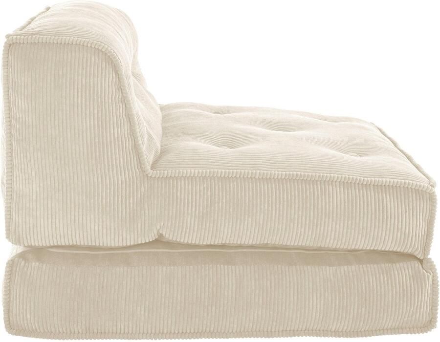 INOSIGN Fauteuil Pia Loungestoel van corduroy in 2 maten poef-functie. - Foto 4