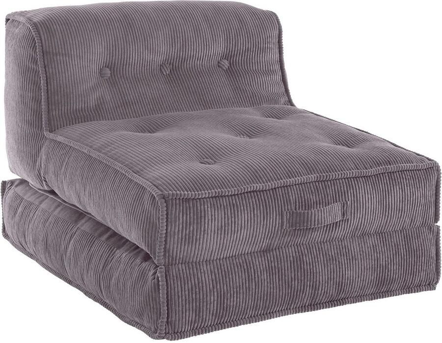 INOSIGN Fauteuil Pia Loungestoel van corduroy in 2 maten poef-functie. - Foto 5