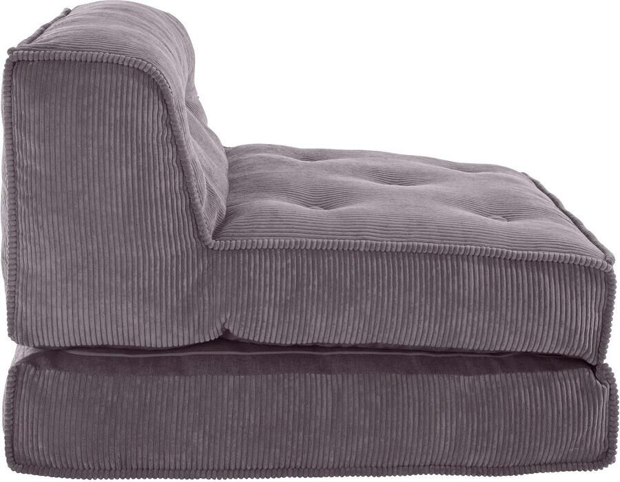 INOSIGN Fauteuil Pia Loungestoel van corduroy in 2 maten poef-functie. - Foto 4