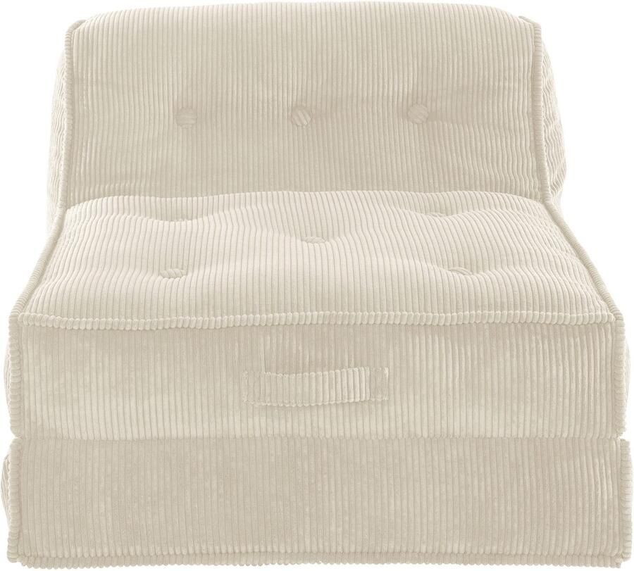INOSIGN Fauteuil Pia Loungestoel van corduroy in 2 maten poef-functie. - Foto 2