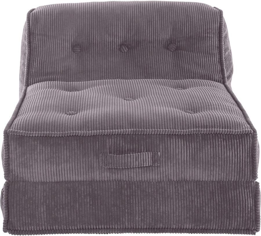 INOSIGN Fauteuil Pia Loungestoel van corduroy in 2 maten poef-functie. - Foto 2