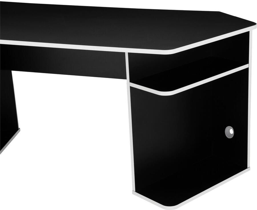 INOSIGN Gamingtafel Game Computertisch Hoekbureau tower-vak kabeldoorvoer asymmetrisch ontwerp breedte 180 cm