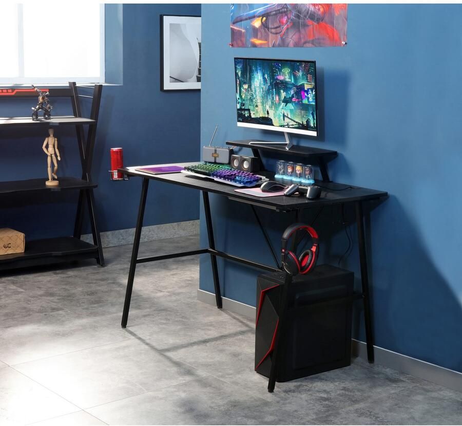 INOSIGN Gamingtafel STREAKY bureau pc-bureau kabeldoorvoer 2 hoofdtelefoonhaken - Foto 3
