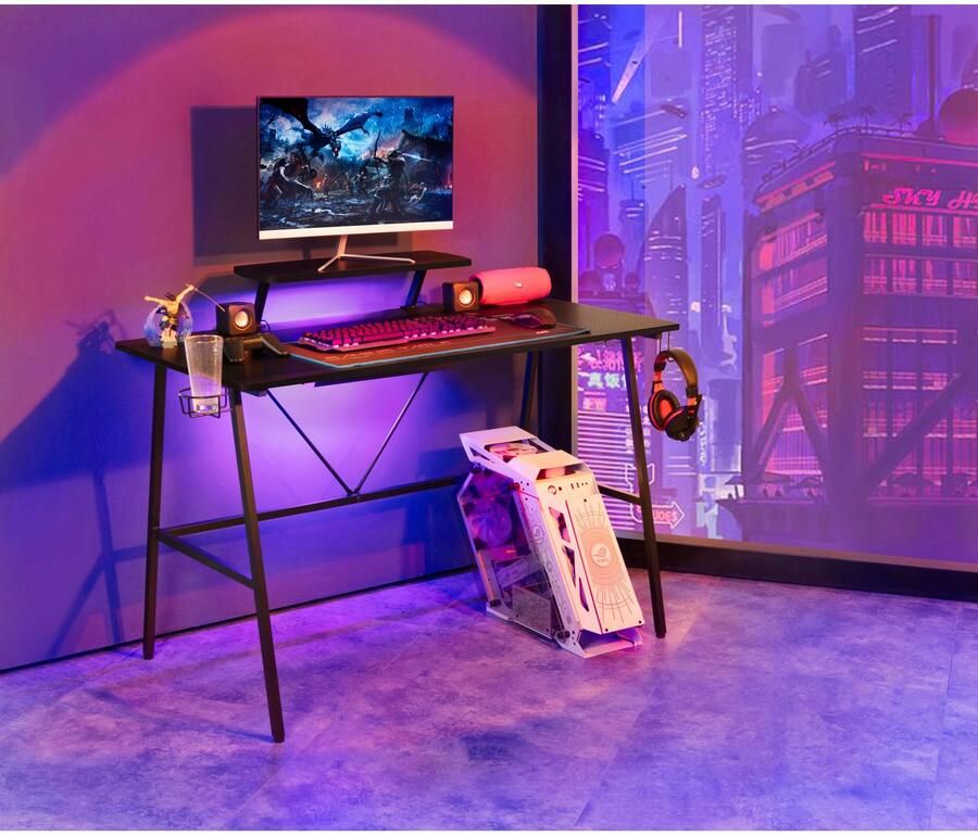 INOSIGN Gamingtafel STREAKY bureau pc-bureau kabeldoorvoer 2 hoofdtelefoonhaken - Foto 6