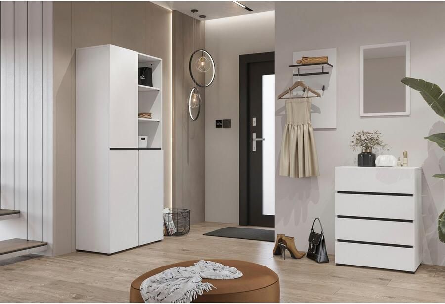 INOSIGN Schoenenkast Cross Hoogte 183 5cm moderne greeploze schoenenrek met 3 deuren Hoge kast met veel opbergruimte plaats voor ongeveer 24 paar schoenen - Foto 2