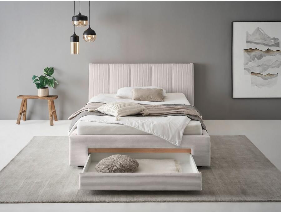 INOSIGN Gestoffeerd bed CiTY GiRON bedframe met bedlade gestoffeerd opbergbed met hondenbed of opberglade bekleding van corduroy of linnenlook - Foto 2
