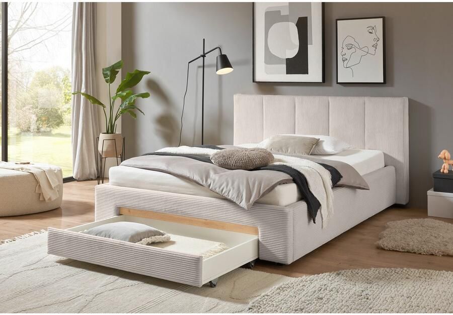 INOSIGN Gestoffeerd bed CiTY GiRON bedframe met bedlade gestoffeerd opbergbed met hondenbed of opberglade bekleding van corduroy of linnenlook - Foto 6