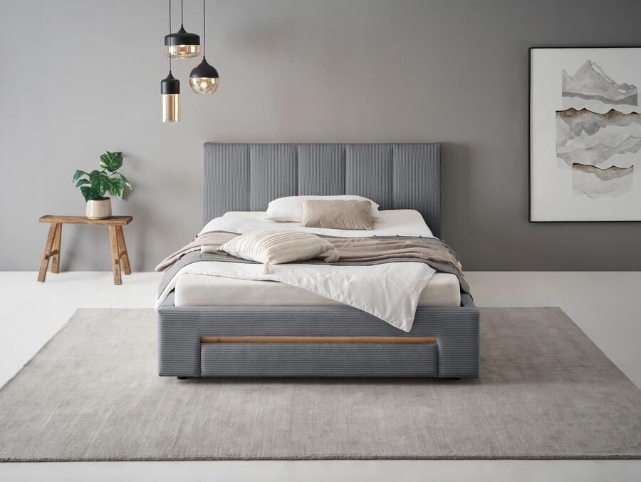INOSIGN Gestoffeerd bed CiTY GiRON bedframe met bedlade gestoffeerd opbergbed met hondenbed of opberglade bekleding van corduroy of linnenlook - Foto 10
