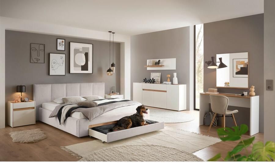 INOSIGN Gestoffeerd bed CiTY GiRON bedframe met bedlade gestoffeerd opbergbed met hondenbed of opberglade bekleding van corduroy of linnenlook - Foto 6